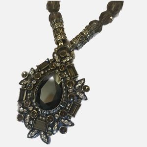 Heidi Daus necklace Smoky Quartz removable brooch